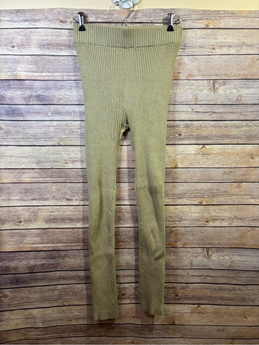 Lunya Green Ribbed Leggings Cotton silk Blend Size Small